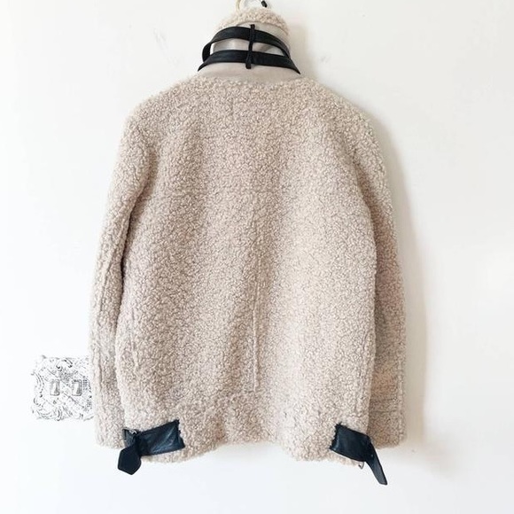 ❌SOLD❌Zara | Teddy And Faux Leather Zipper Jacket - Picture 6 of 13